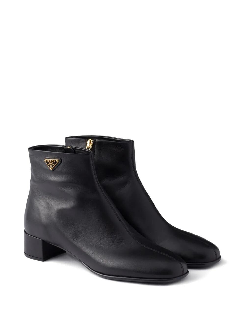 NWB Prada Triangle Logo Ankle Boots Black Womens Size 35